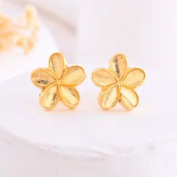 VOJ Gold Plated Flower Shape Anti Tarnish Stud Earrings-33