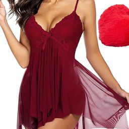GuSo Shopee Women Maroon Nylon Baby Dolls-picture-9