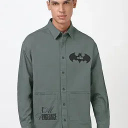 Bewakoof Marvel Merchandise Grey Cotton Oversized Fit Printed Shirt-image-20