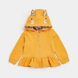 Mothercare Kids Mustard Solid Full Sleeves Hooded Sweatshirt-picture-38