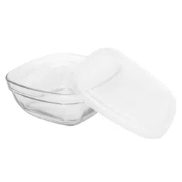 Duralex 'Freshbox' Transparent & White Glass 20 cm Container With Lid (2 L) - Set of 2 image 3