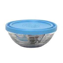 Duralex 'Freshbox' Transparent & Blue Glass 20.5 cm Container With Lid (1.59 L) - Set of 2 image 2