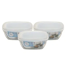 Duralex 'Freshbox' Transparent & White Glass 17 cm Container With Lid (0.61 L) - Set of 2 image 4