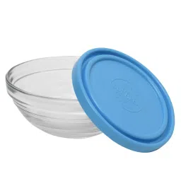 Duralex 'Freshbox' Transparent & Blue Glass 17 cm Container With Lid (0.97 L) - Set of 2 image 3