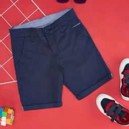 Pantaloons Junior Navy Self Pattern Shorts-image-45