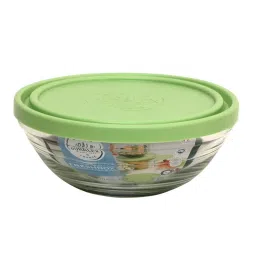 Duralex 'Freshbox' Transparent & Green Glass 12 cm Container With Lid (0.31 L) - Set of 3 image 2
