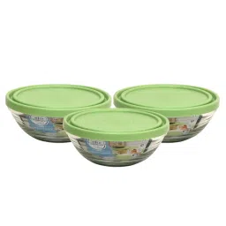 Duralex 'Freshbox' Transparent & Green Glass 12 cm Container With Lid (0.31 L) - Set of 3 image 4