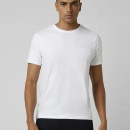 Van Heusen White Cotton Slim Fit Sports T-Shirt-image-127