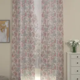 Rosara Home Polyester Multi Floral Sheer 9 ft Long Door Curtains - Pack of 2-picture-47