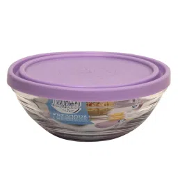 Duralex 'Freshbox' Transparent & Purple Glass 17 cm Container With Lid (0.97 L) - Set of 2 image 2