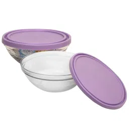 Duralex 'Freshbox' Transparent & Purple Glass 17 cm Container With Lid (0.97 L) - Set of 2 image 5