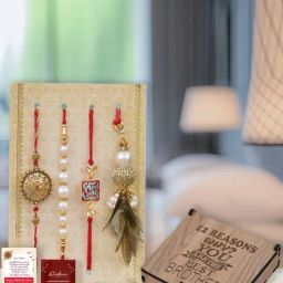 eCraftIndia Assorted Multicolor Rakhi with BRO Puzzle-image-78
