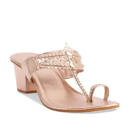 Eridani Women's Liza Rosegold Kolhapuri Sandals-picture-25