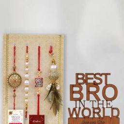 eCraftIndia Assorted Multicolor Rakhi with Bro Showpiece-image-72