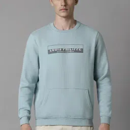 Louis Philippe Blue Regular Fit Printed Sweatshirt-image-25