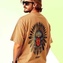 AUSK Graphic Printed Round Neck Drop Shoulder Sleeves Oversized Pure Cotton T-shirt-image-91