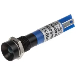 RS PRO Blue Panel Mount Indicator 24V DC, Mounting Hole Size 8 mm, Termination Type Solder Tab, Model No 209951-9