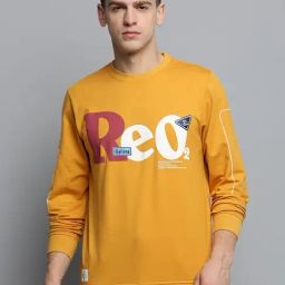 Showoff Yellow Regular Fit Printed Sweatshirt-picture-23