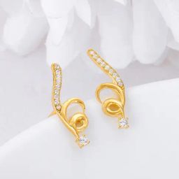 GIVA 92.5 Sterling Silver Golden Celestial Whirl Stud Earrings-image-37