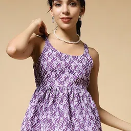 Istyle Can Women Batik Printed Cotton Peplum Top-picture-12