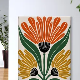 Livin'luxe Orange & Brown Floral Canvas Wall Art-picture-28
