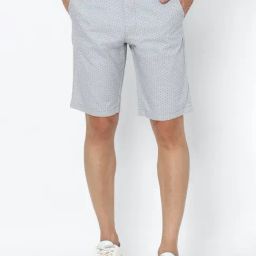 Allen Solly Grey Slim Fit Printed Cotton Shorts-picture-12