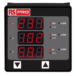 RS PRO LED Digital Panel Multi-Function Meter for Current Frequency 92x92 mm, 1365377-7
