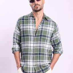 Bene Kleed Men Tartan Checked Spread Collar Pure Cotton Casual Shirt-picture-41