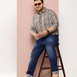 Sztori Men Plus Size Classic Checked Pure Cotton Casual Shirt-image-83