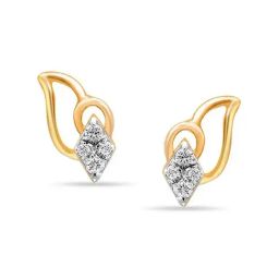 Mia By Tanishq Nature's Finest 14k Gold Twinkling Petal Stud Earrings-image-75