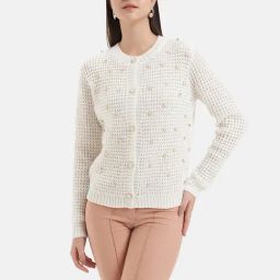 Kazo White Wool Embellished Cardigan-picture-11