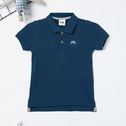 max Boys Solid Polo Collar Cotton T-shirt-image-98
