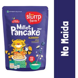Slurrp Farm No Maida Pancake Mix Instant Breakfast Mix made with Oats and Jowar  100% Vegetarian Eggless Healthy Breakfast for Kids & Adults With Real Blueberries - 150 gm-13