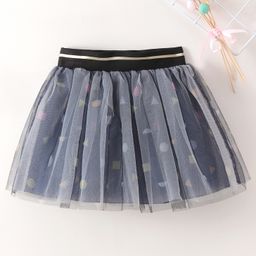 Kookie Kids Knee Length Printed Pleated Skirt - Navy-image-67