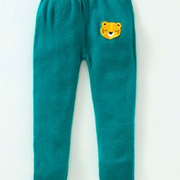 Babyhug 100% Organic Cotton Full Length Thermal Lounge Pant Tiger Patch - Teal Blue-image-31