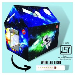 Planet of Toys Tent House With Free LED Light Inside Foldable Big Size For Girls Boys Kids Indoor Outdoor Galaxy Tent- Muticolor-3