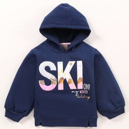 Little Kangaroos Full Sleeves Fleece Hooded Sweatshirt - Airforce Navy-image-71