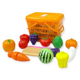 PLUSPOINT Realistic Sliceable Cut Fruits and Vegetable with Basket - Multicolour-21