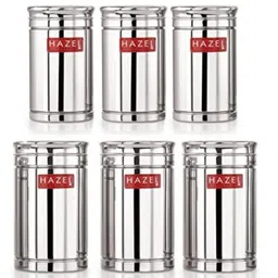 HAZEL Kitchen Steel Container Set Combo | Steel Storage Box For Kitchen | Steel Container For Kitchen Storage Set of 6 (800ml, 1200ml) | Ideal For Storing Rice, Cereal, Pulse, Snacks.-picture-16