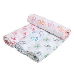 Carerio New Born Baby Pure Cotton Swaddle Wraps  Animal Print - Multicolour-image-51