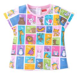 Babyhug Cotton Knit Half Sleeves T-Shirt Animal Print-Multicolour-image-92