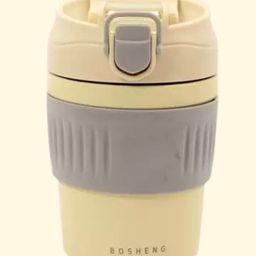 Cots and Cuddles Travel Glass Mug with Lid and Silicone Sleeve - 350ml - Hot and Cold (Cream)-35