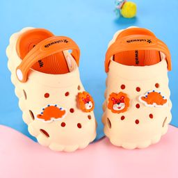 Cute Walk by Babyhug Clogs with Back Strap Closure & TurtleApplique - Orange-picture-28