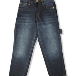 LEO Denim Mild Washed Carpenter Jeans - Dark Blue-image-81