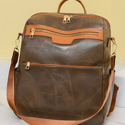 SYGA Women's Backpack With Printed Design, Crossbody Travel Bag (Dark Coffee)-picture-48