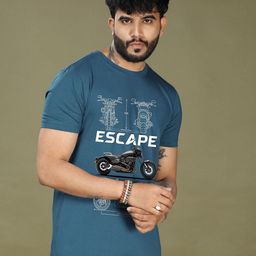 INKMAN Men Printed Bio Finish Applique T-shirt-image-92