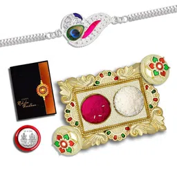 DeoDap Multi Pooja Thali Rakhi Gift Set-image-18