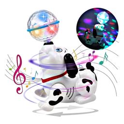 ARCADE TOYS Dancing Dog Toy With Music & 3d Flashing LED Light Ball - White image 3