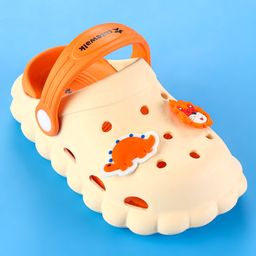 Cute Walk by Babyhug Clogs with Back Strap Closure & TurtleApplique - Orange image 3