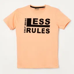 Fame Forever by Lifestyle Boys Typography Printed Pure Cotton Regular Fit Casual T-Shirt-image-87
